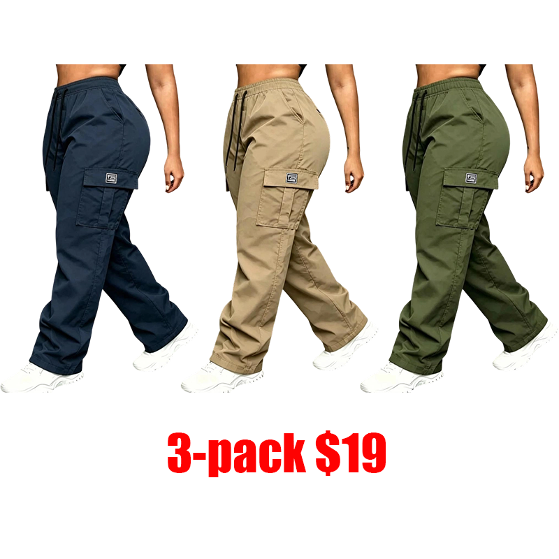 Women's 3-Pack Loose Cargo Pants – International shipping available