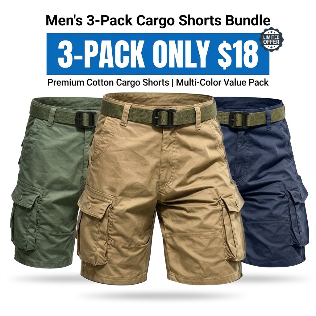 Men's Rugged Multi-Pocket Tactical Cargo Shorts