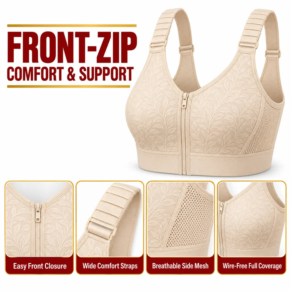 2026 Best Seller Women’s Comfort Support Bra & Leakproof High-Waist Panty Set