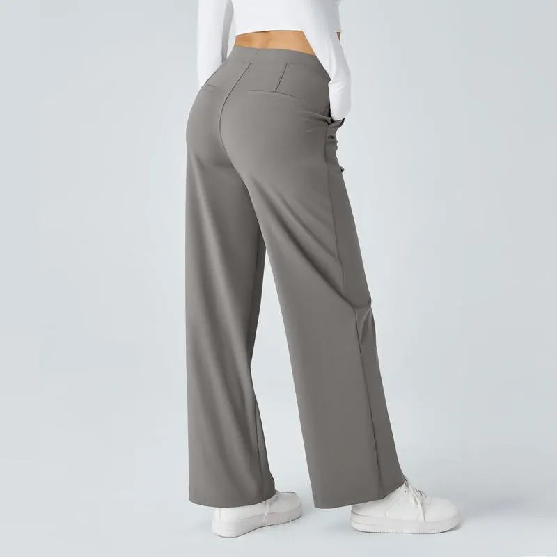 Flex High Waist Pleated Work Pants