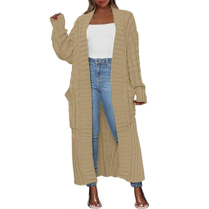 Women's Long Open Front Cardigan – Oversized Chunky Knit Duster Coat with Pockets, Cozy Soft Warm Sweater Jacket for Fall & Winter