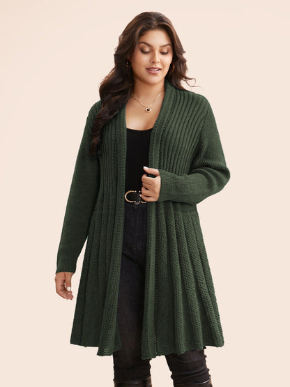 🔥 MAJOR SALE-Women's Textured Long Cardigan – Relaxed Kimono-Style Open Front Sweater