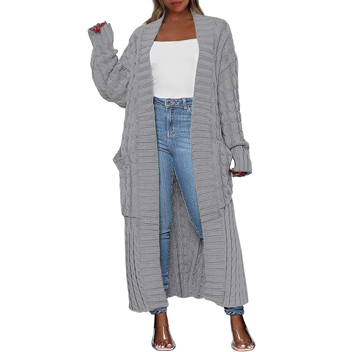🔥 TODAY ONLY SALE! Women’s Oversized Long Knit Cardigan – Cozy Open-Front Long Sleeve Sweater Coat | Limited-Time Deal