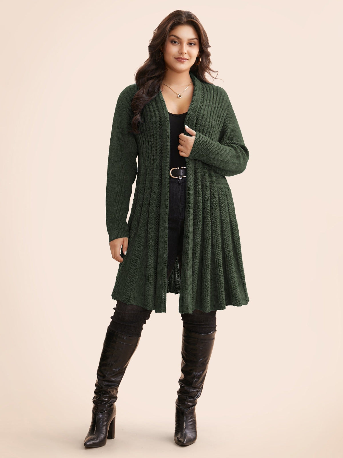 🔥 MAJOR SALE-Women's Textured Long Cardigan – Relaxed Kimono-Style Open Front Sweater
