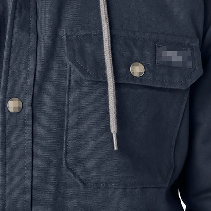 Water Repellent Duck Hooded Shirt Jacket for Men