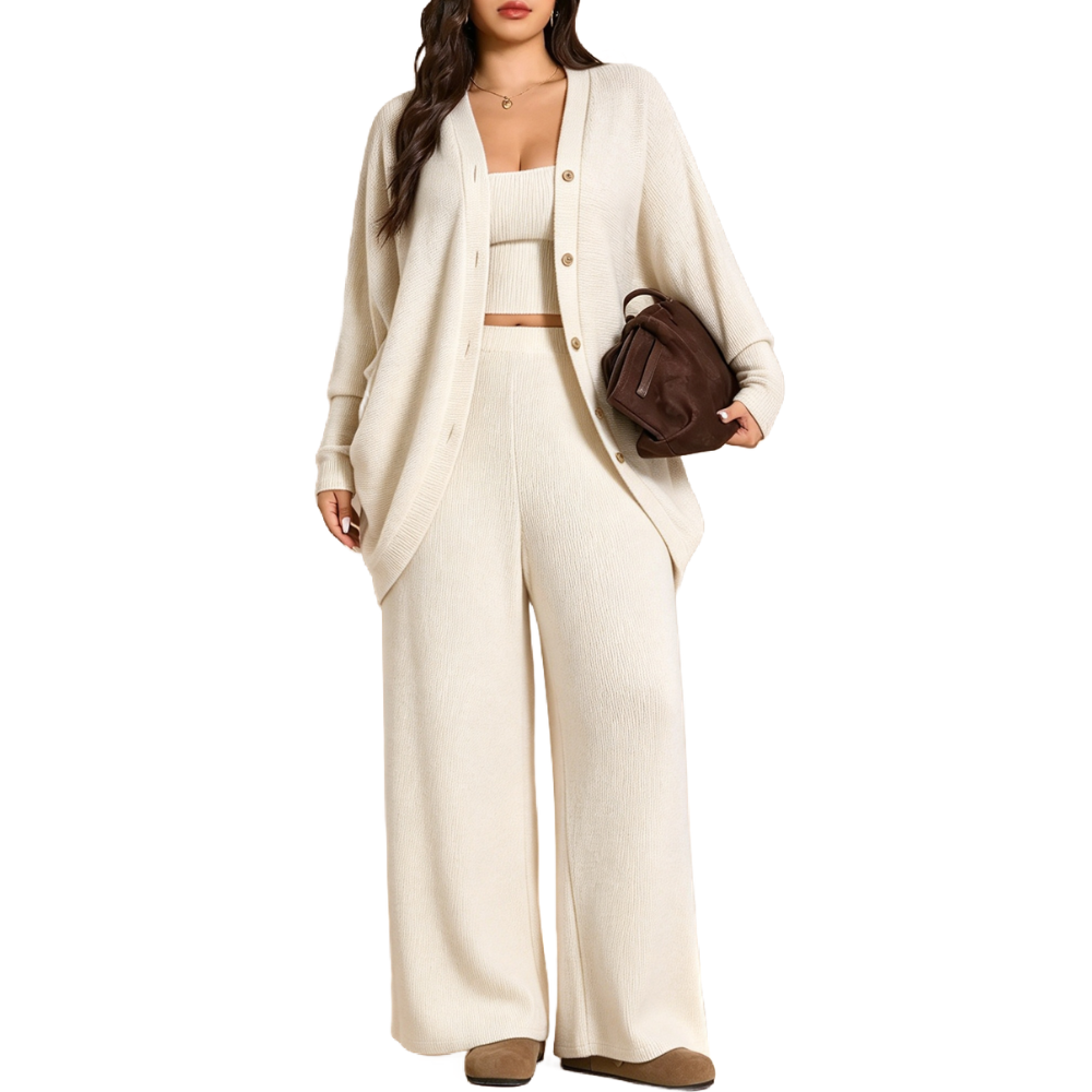 Plus Size Women's 3-Piece Knit Set
