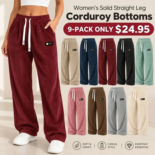 🍂 Unisex Straight Leg Corduroy Pants 🔥 BUY 4 FOR $18.99 | BEST VALUE: 9 FOR ONLY $24.95