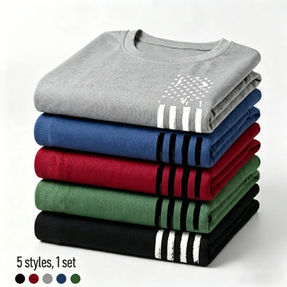 Men's 5-Pack Lightweight Long Sleeve Quick-Dry Athletic Shirts