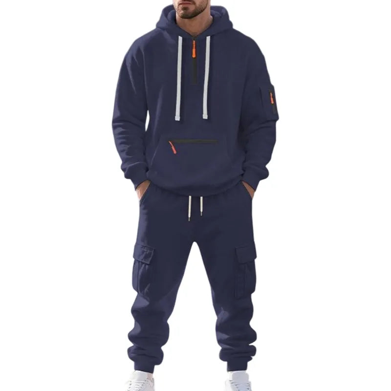 Men's 8-Pack Hoodie & Cargo Pants Tracksuit Set