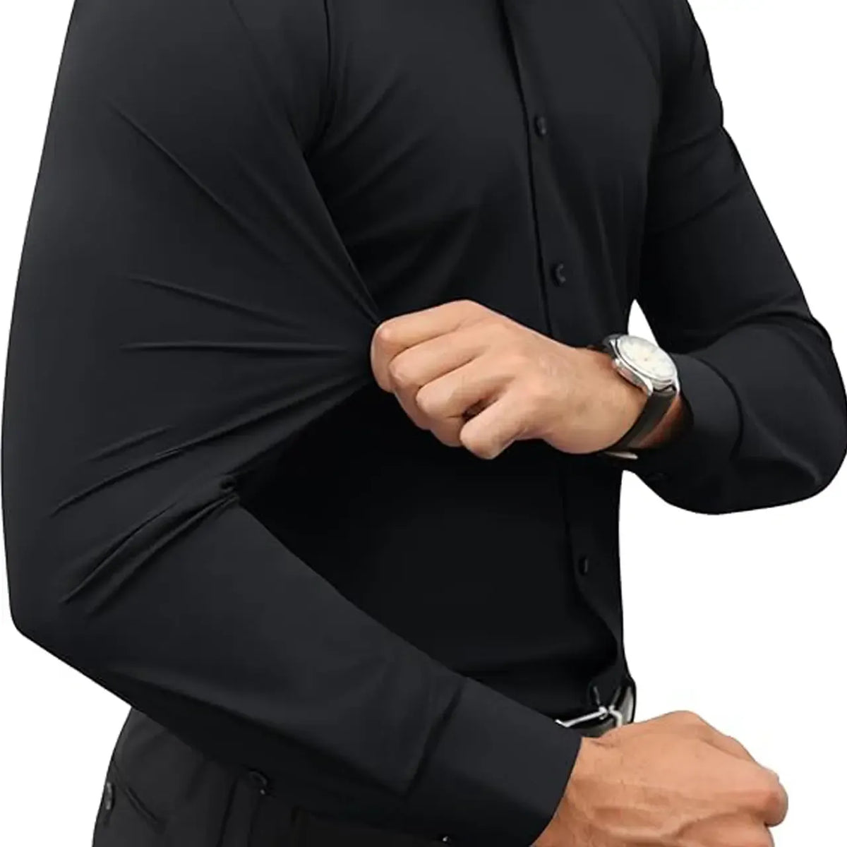 Men's Super Stretchy Dress Shirt Quick-Drying Breathable Anti-Wrinkle