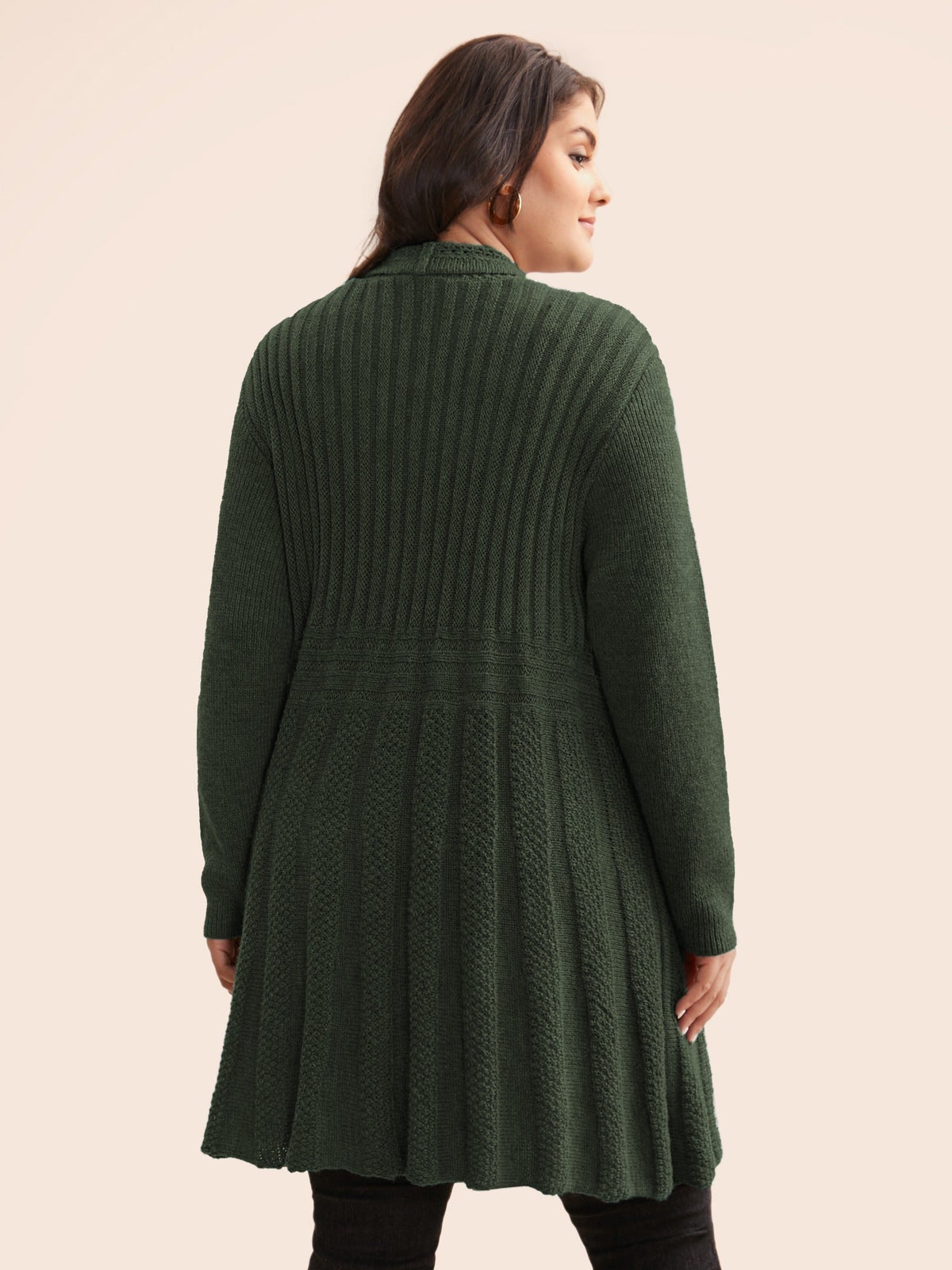 🔥 MAJOR SALE-Women's Textured Long Cardigan – Relaxed Kimono-Style Open Front Sweater