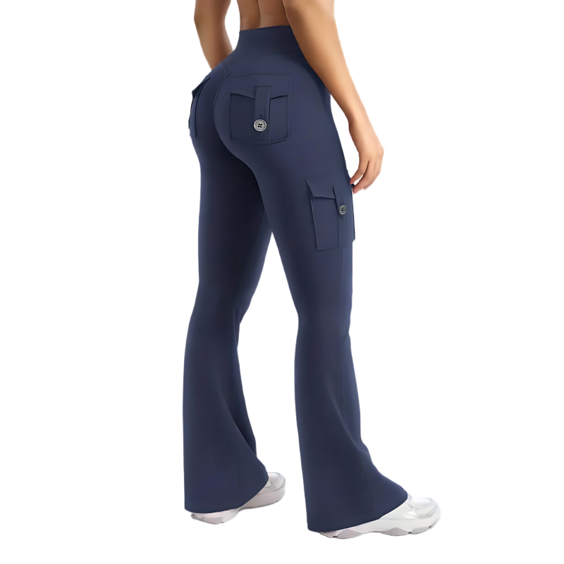 Women's High Waisted Scrunch Flare Yoga Leggings with Pockets