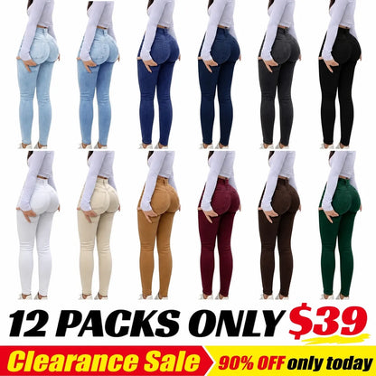 Slim-Fit High Waist Long Pants for Women