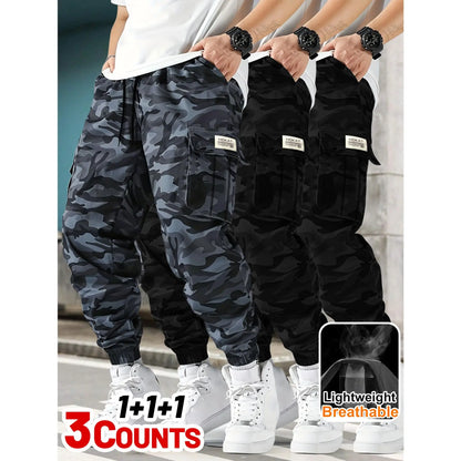 Men's Lightweight Camouflage Tactical Cargo Pants – Single or 3-Pack