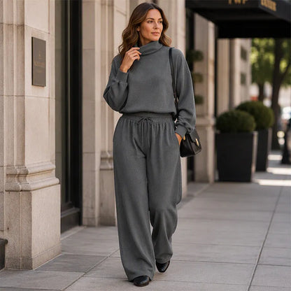 Soft-Touch Turtleneck Two-Piece Set
