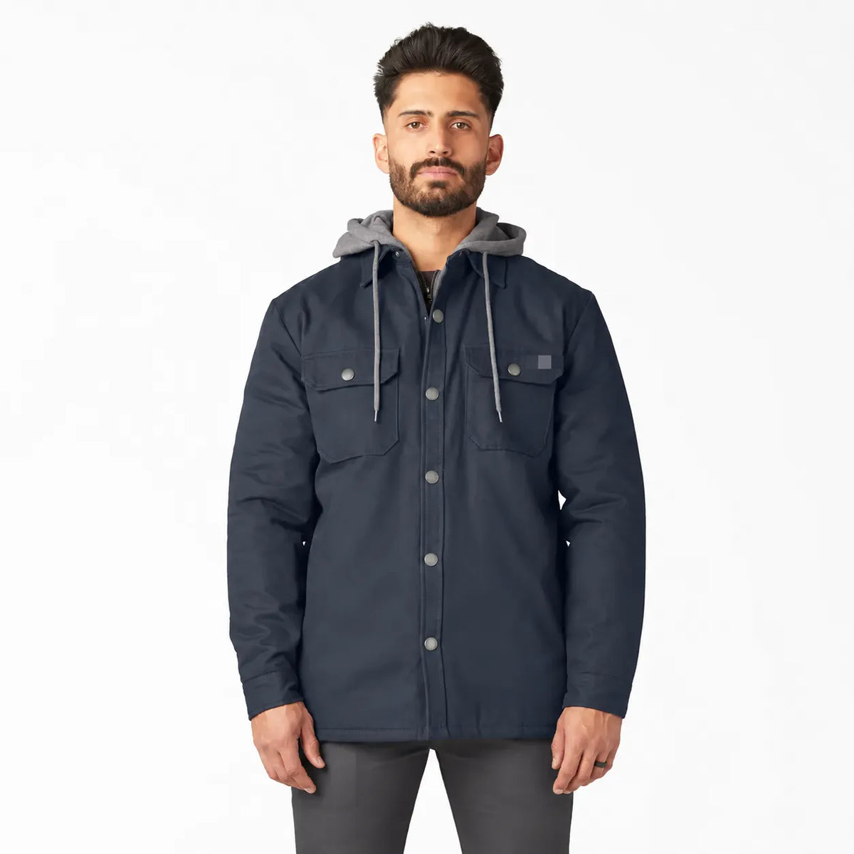 Water Repellent Duck Hooded Shirt Jacket for Men