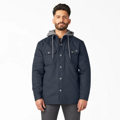 Water Repellent Duck Hooded Shirt Jacket for Men