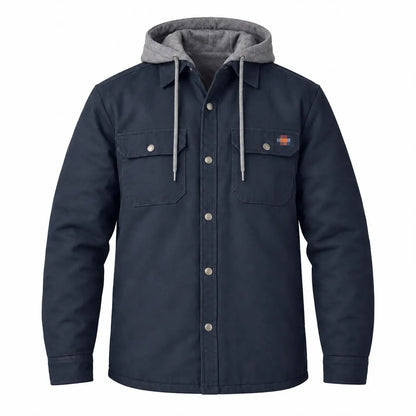 Water Repellent Duck Hooded Shirt Jacket for Men