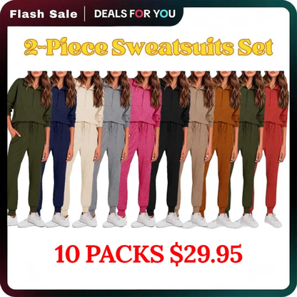 Women's 2-Piece Sweatsuits Set Long Sleeve Half Zip Pullover Sweatshirt🔥