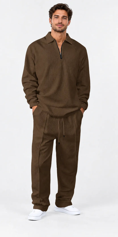 Men's basic casual sweatshirt and sweatpants two-piece set
