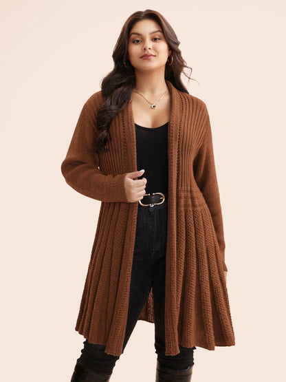 🔥 MAJOR SALE-Women's Textured Long Cardigan – Relaxed Kimono-Style Open Front Sweater
