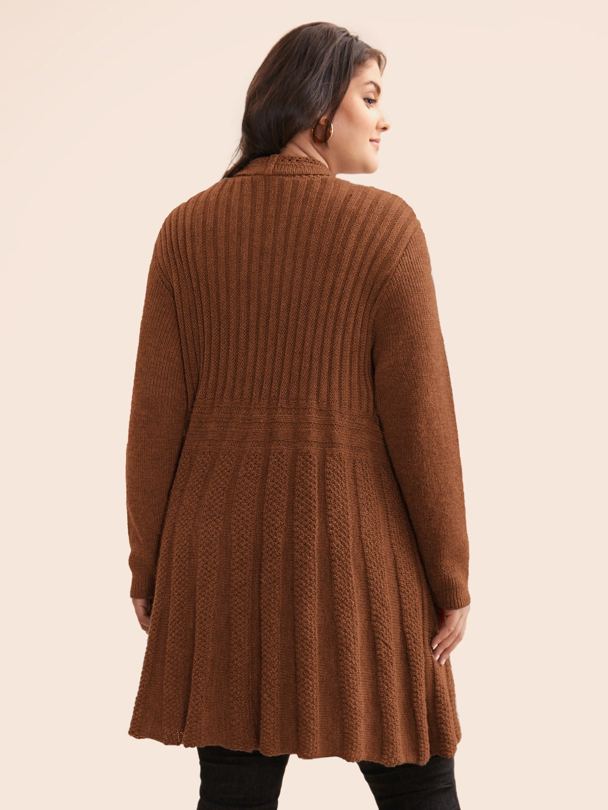 🔥 MAJOR SALE-Women's Textured Long Cardigan – Relaxed Kimono-Style Open Front Sweater