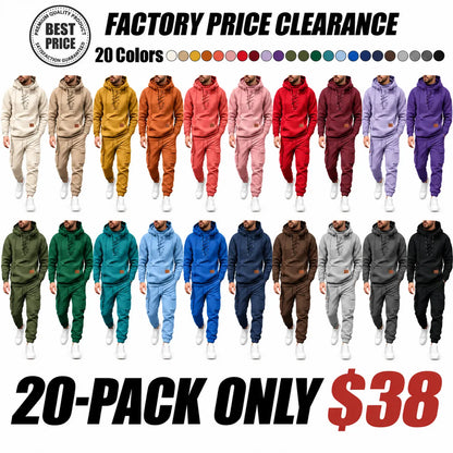 Men's Chest Tie‐Up Hoodie And Multi‐Pocket Ankle‐Cuffed Joggers