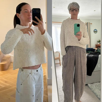2026 Women Rollneck Chunky Knit Oversized Sweater