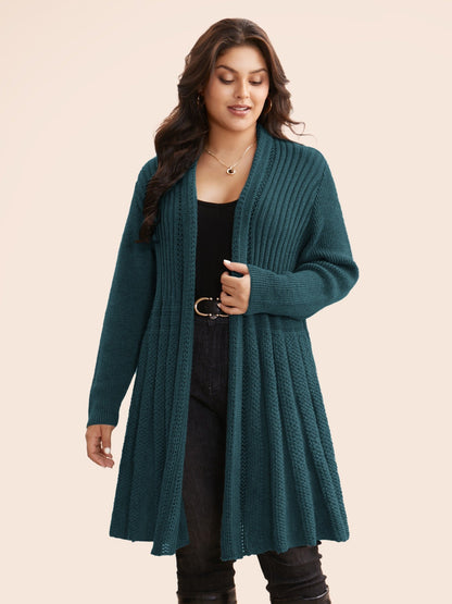 🔥 MAJOR SALE-Women's Textured Long Cardigan – Relaxed Kimono-Style Open Front Sweater