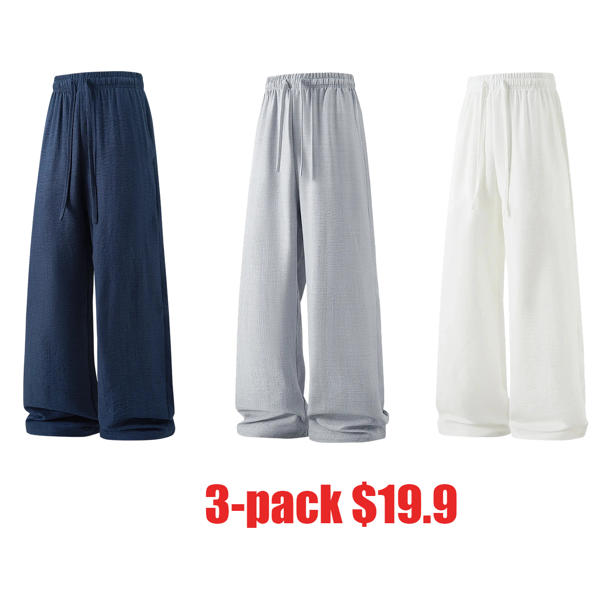 Men's Summer Lightweight Casual Retro Pants – Loose Fit Drawstring Breathable Pants for Indoor & Outdoor Wear