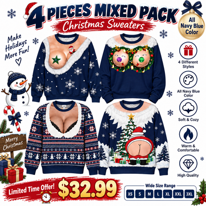 🔥 BUY 2, GET 2 FREE! ONLY $25.99 – Limited-Time Sale! Custom Funny Ugly Christmas Sweatshirt – Personalized Gift for Mom, Wife, Daughter & Besties