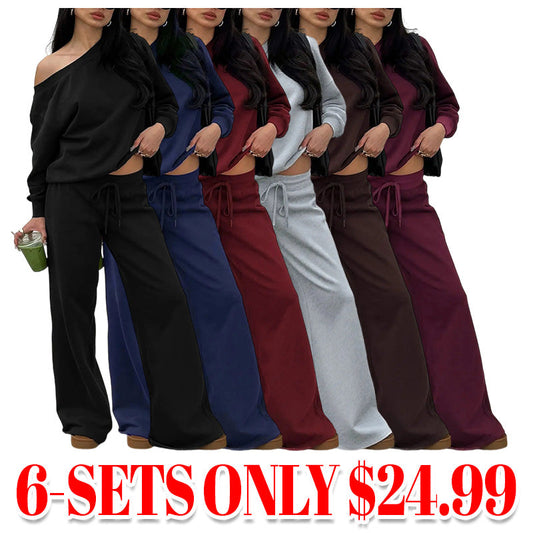 Women's Off the Shoulder Long Sleeve Jumper & Pants