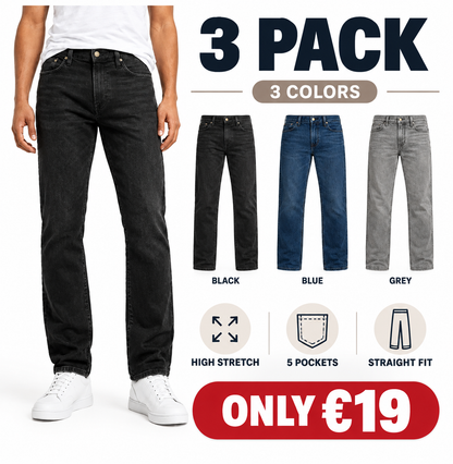 Begrenzter Vorrat! Herren Slim Straight Jeans mit Flex-Stretch & 5 Taschen