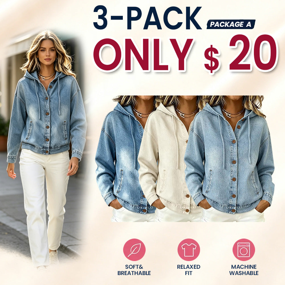 CLEARANCE SALE🔥 Effortless Chic Hooded Denim Jacket