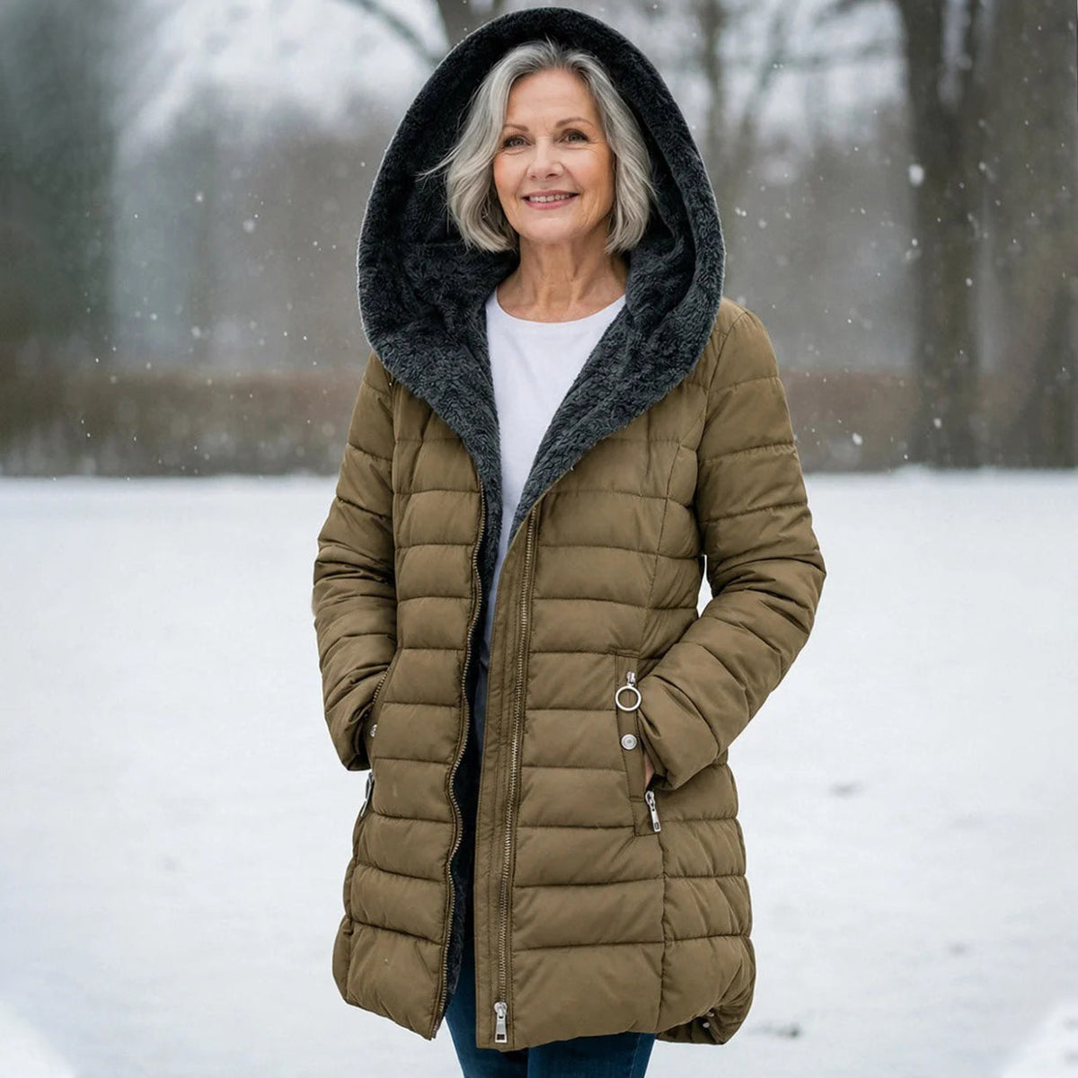 [LAST DAY SALE]-Quilted coat with fleece lining