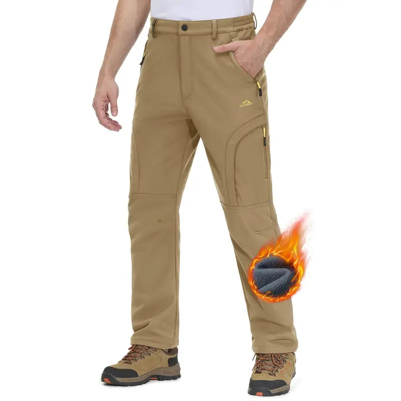 💚 Men's Winter Ski Pants Fleece Lined 5-Zip