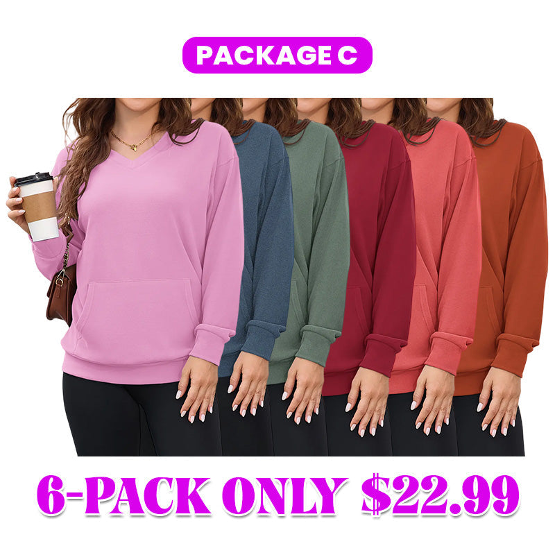 Women's Hoodless V-neck Sweatshirt