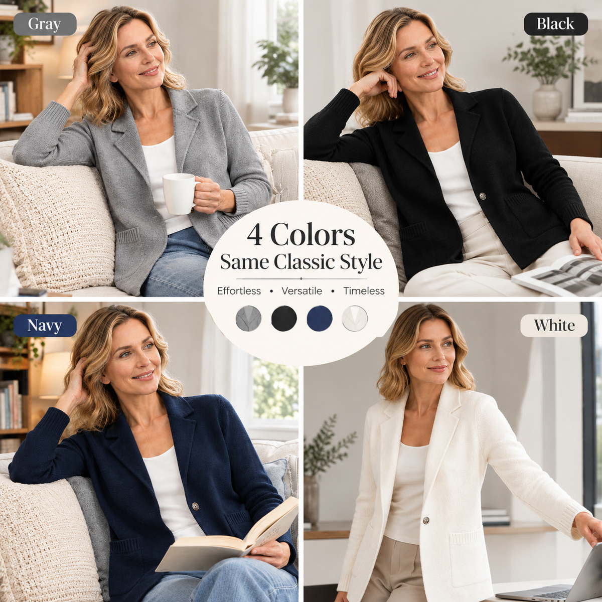 🤲Women's Lapel Collar Knit Cardigan