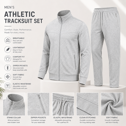 Men's Sport & Casual Tracksuit Set