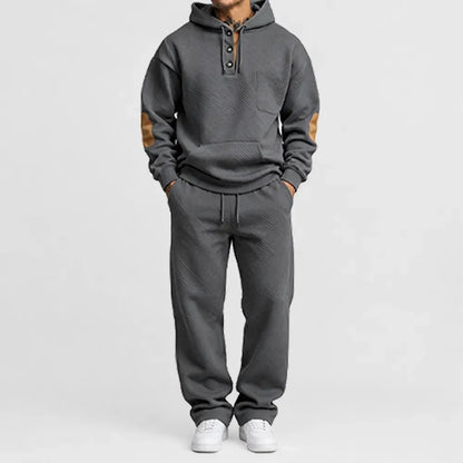 Men's 2-Piece Textured Hoodie Tracksuit