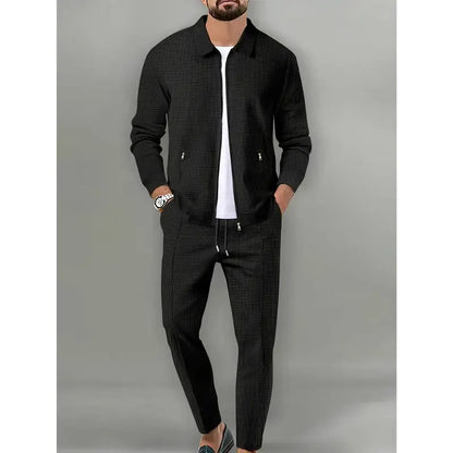Men's 2-Piece Athletic Fitted Polyester Tracksuit Set