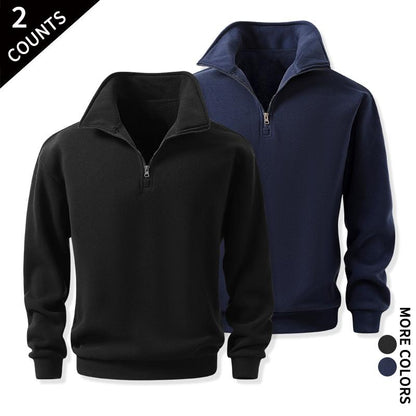 Men's Cozy Quarter-Zip Sweatshirts, Single or 2-Pack