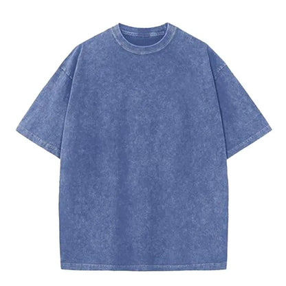 Men's Oversized Vintage Acid-Wash T-Shirt Heavyweight Cotton Streetwear for Gym & Everyday Wear