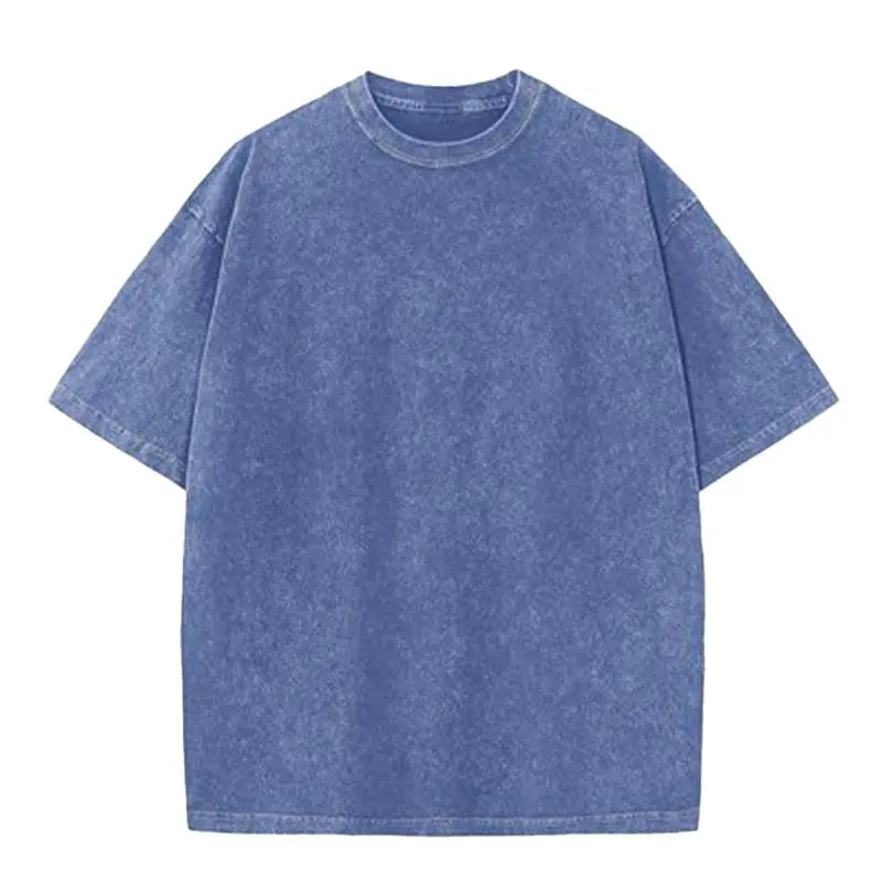 Men's Oversized Vintage Acid-Wash T-Shirt Heavyweight Cotton Streetwear for Gym & Everyday Wear