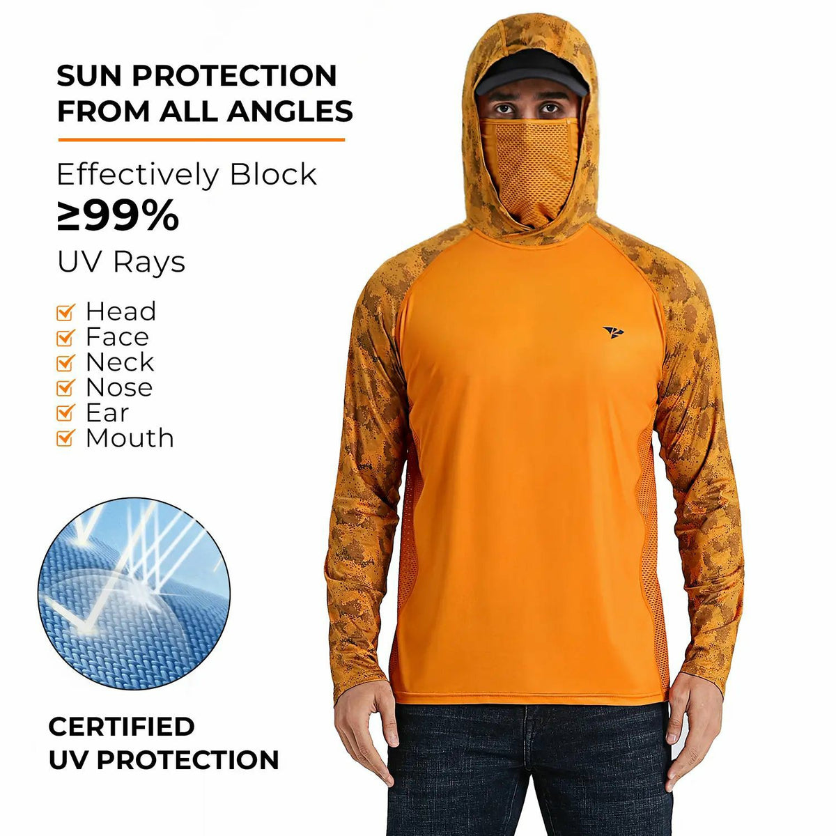 ☀️Men's UPF 50+ Sun Protection Hoodie with UV Detection