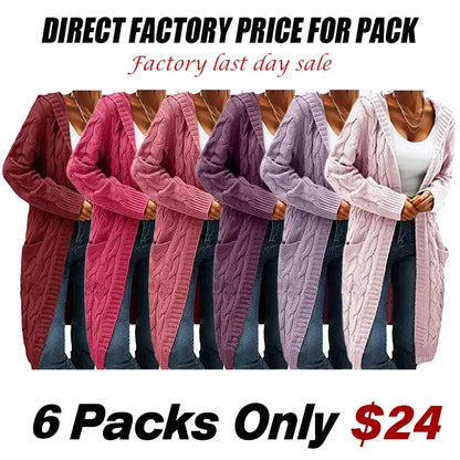 Women's Oversized Acrylic Cable-Knit Cardigan