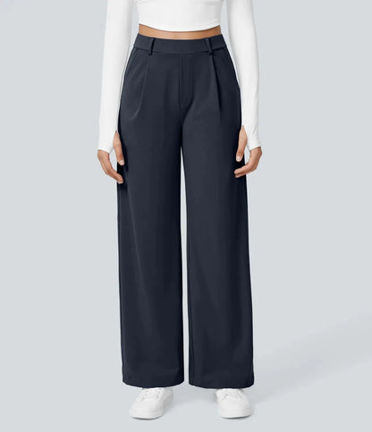 Big Spring Sale!High Waisted Side Pocket Straight Leg Work Pants