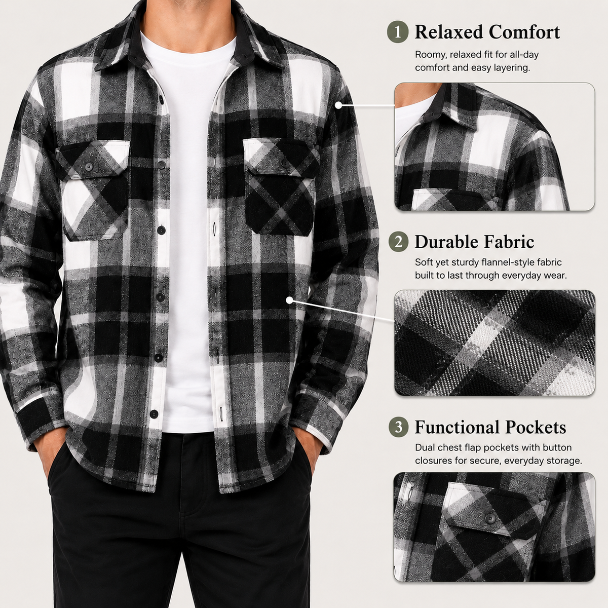 Men's Relaxed Plaid Flannel Shirt