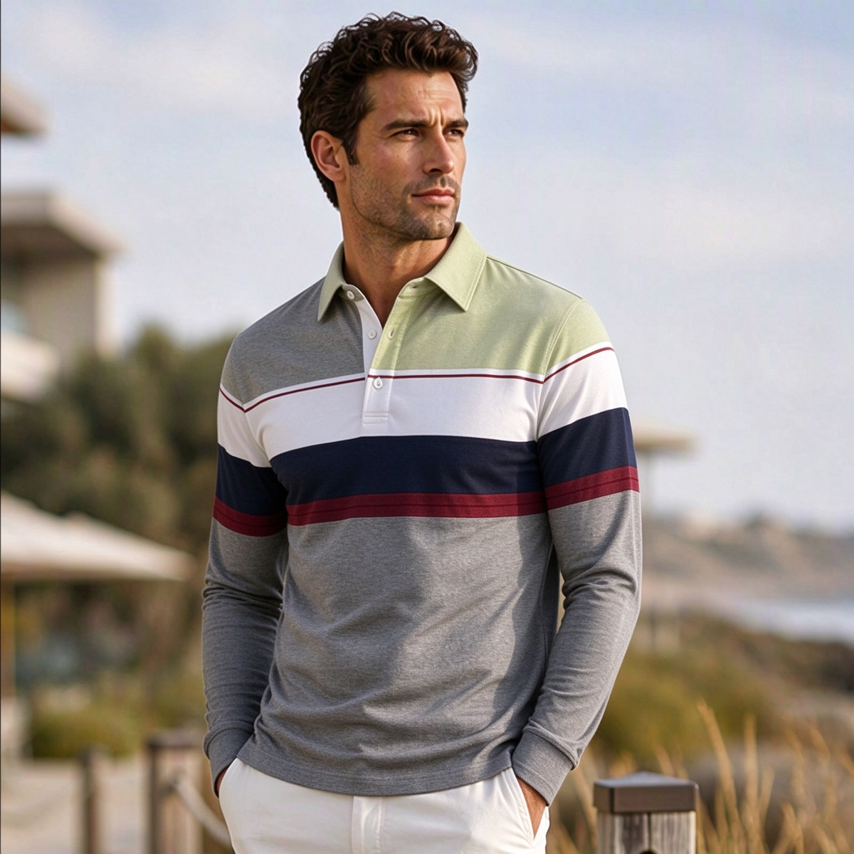 📢🎉50% off!!!🛍️✨Classic color-blocked striped top for men