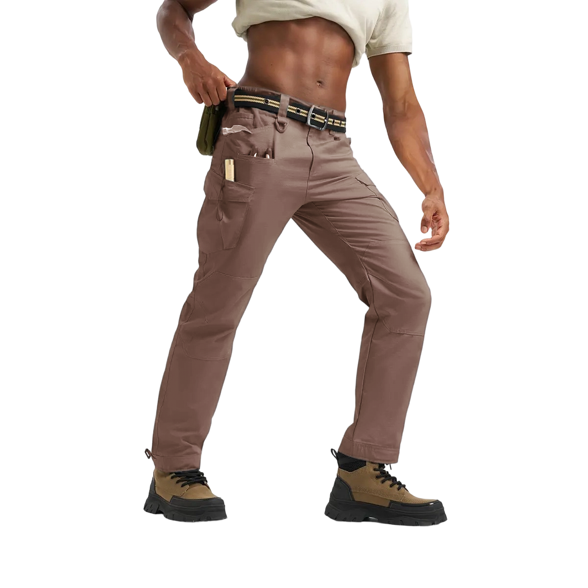 Men's Tactical Work Pants Multi-Pocket Water Resistant Cargo Pants Ripstop Hiking Military Construction Outdoor Pants 10 Pockets